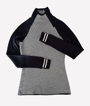 SMARTWOOL Womens Size S Merino Wool Sweater Mock Neck Black White - Mended Hole